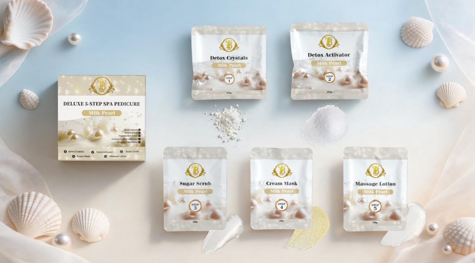 Milk Pearl deluxe five-step spa pedicure collection