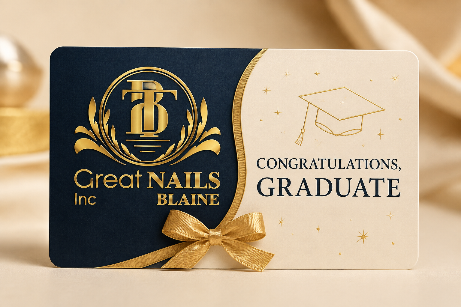 Great Nails Graduation digital gift card design